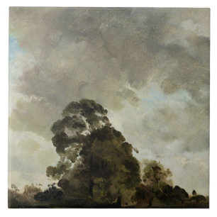 Carreau Paysage de John Constable   chez Hampstead, arbre