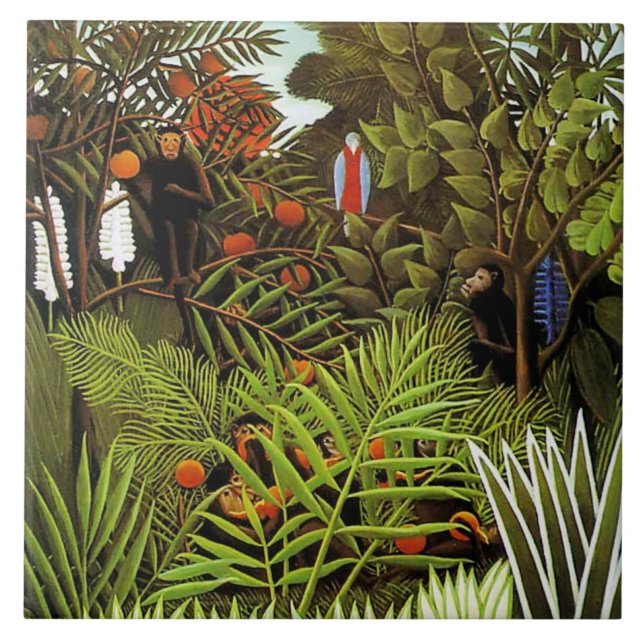 Carreau Paysage exotique, peinture d'Henri Rousseau (Devant)