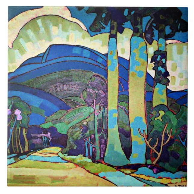 Carreau Paysage hawaïen peinture par Arman Manookian (Devant)