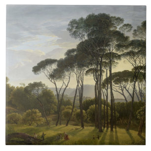 Carreau Paysage italien avec pins parasols (Voogd)
