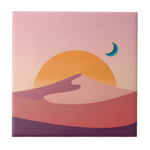 Carreau Paysage minimaliste du désert au coucher du soleil