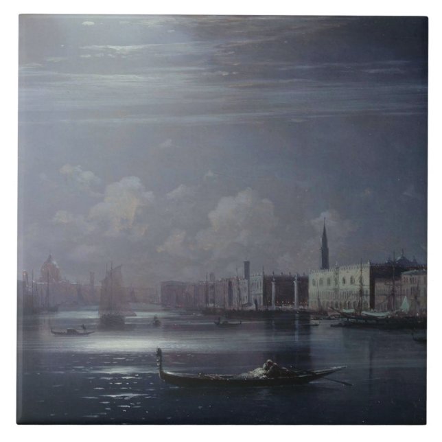 Carreau Paysage nocturne à Venise (ville italienne) (Devant)