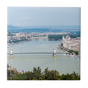Carreau Paysage urbain du Danube à Budapest - Hongrie