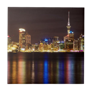Carreau Paysage urbain nocturne d'Auckland