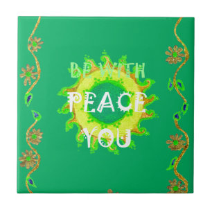 Carreau Peace Be With You : Inspirant Vert et Jaune