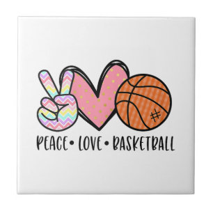 Carreau Peace Love Basketball Coeur pour les Ados entre