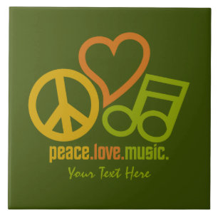 Carreau Peace Love Music tuiles céramiques personnalisées