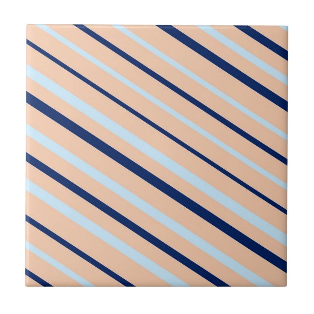 Carreau Peach and Blue Diagonal Striped (Devant)