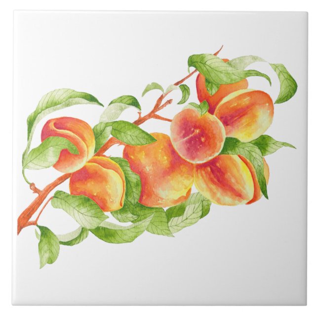 Carreau 'Peach Paradise' sur un carrelage en céramique (Devant)