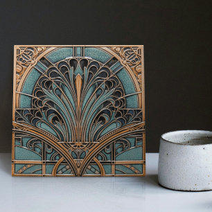 Carreau Peacock Feather Symbolisme Belle Epoque Art Déco