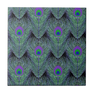 Carreau Peacock Feathers Arrière - plan noir