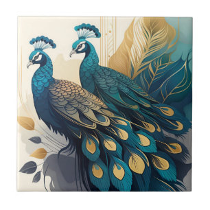 Carreau Peacocks Art Déco