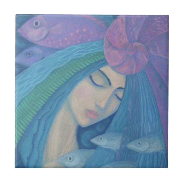 Carreau Pearl Mermaid Princess Fish Underwater Imaginaire  (Devant)