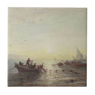 Carreau Pêche à Sunrise au large de la côte près de Marsei
