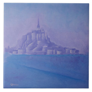 Carreau Peinture à l'huile du Mont Saint-Michel-France-Fr