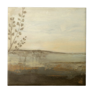 Carreau Peinture à l'huile moderne de paysage de coucher