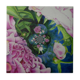 Carreau peinture Abstraite à l'aquarelle fleurie de pivoin