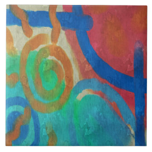 Carreau Peinture Abstraite au soleil et à la mer