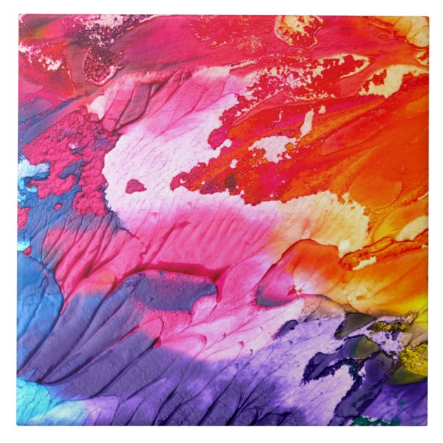 Carreau Peinture Abstraite colorée (Devant)