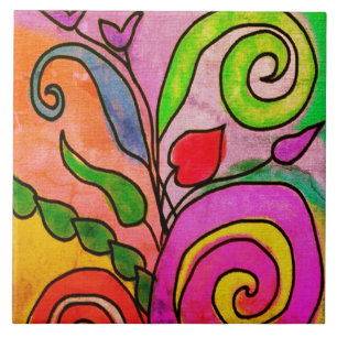 Carreau Peinture Abstraite colorée