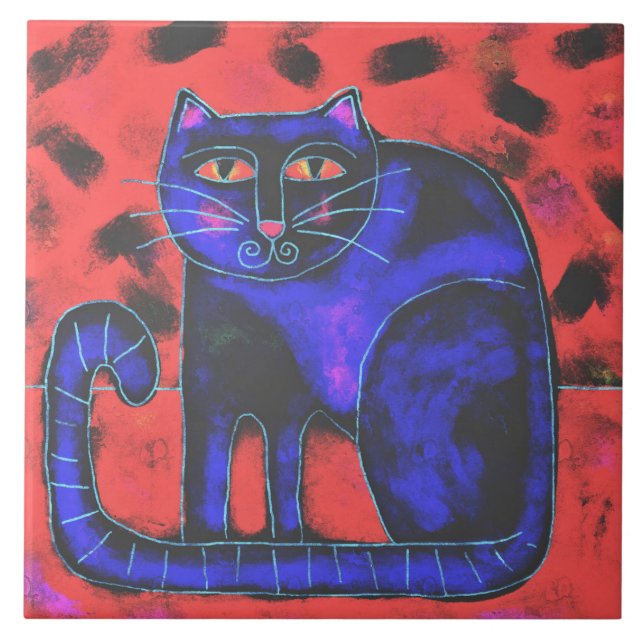Carreau Peinture Abstraite de chats (Devant)