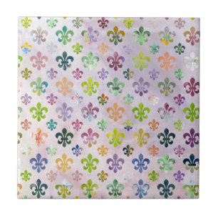 Carreau Peinture Aquarelle tendance Fleur De Lis Motif
