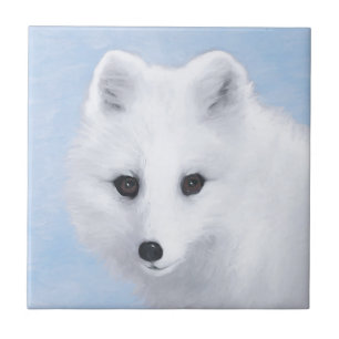 Carreau Peinture Arctic Fox - Art original de la faune