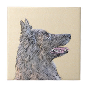 Carreau Peinture belge Tervuren - Cute Original Chien Art