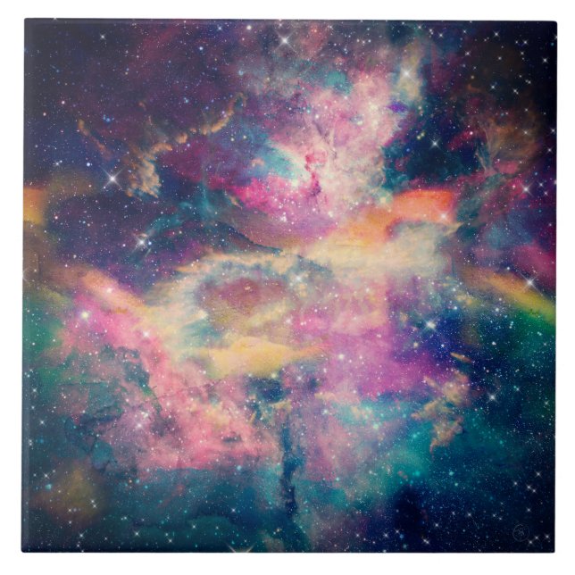 Carreau Peinture couleur Galaxy Nebula aquarelle (Devant)