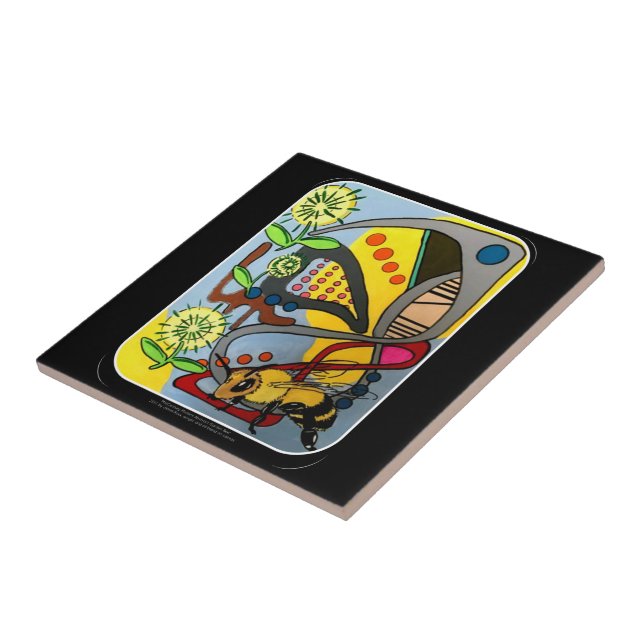 Carreau Peinture d'abeille de jardin de mod de la moitié (Côté)