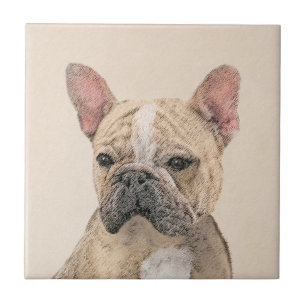 Carreau Peinture de Bouledogue Français (Sable) - Original