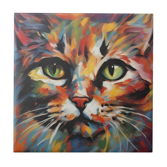 Carreau Peinture de chats (Devant)