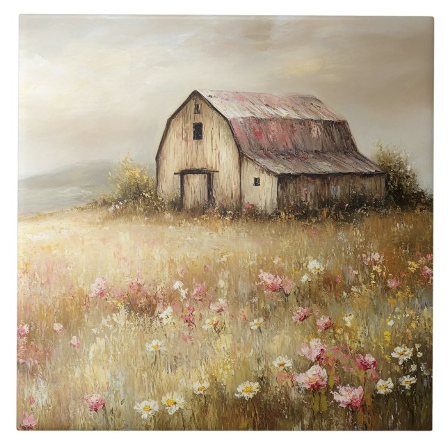 Carreau Peinture de terrain Fleur sauvage de grange blanch (Devant)