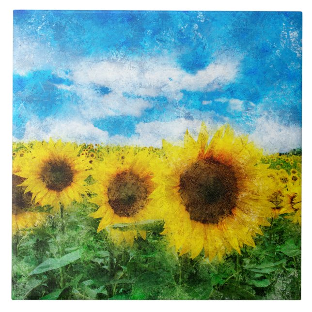 Carreau Peinture de tournesols (Devant)