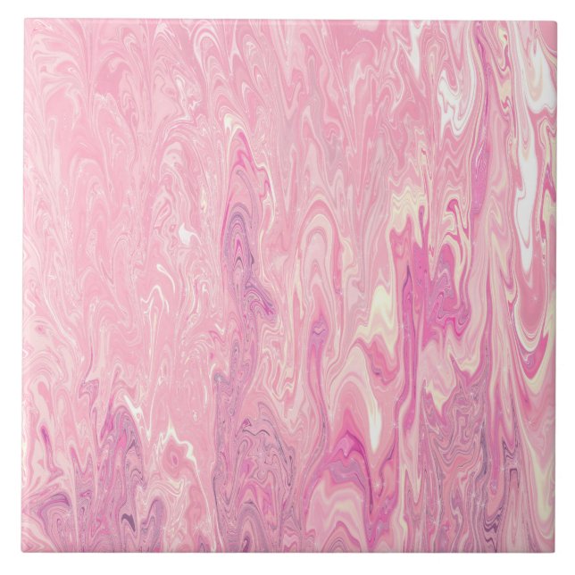 Carreau Peinture en marbre blanc rose moderne Design abstr (Devant)