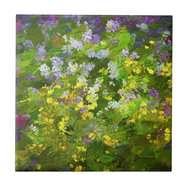 Carreau Peinture fleur sauvage Impasto - Art Fleur Origina (Devant)