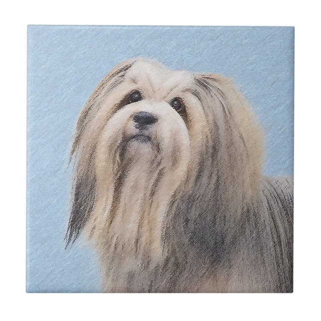 Carreau Peinture Havanaise (Argent) - Cute Original Chien  (Devant)