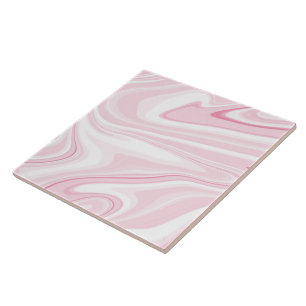 Carreau Peinture Liquide Retro Pink Swirl Design esthétiqu
