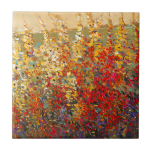 Carreau Peinture murale lumineuse de jardin des fleurs