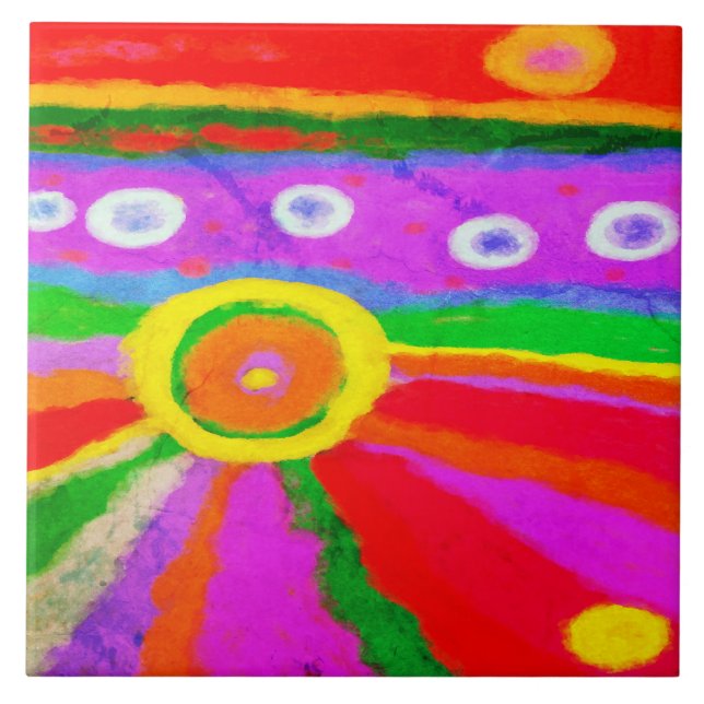 Carreau Peinture numérique Abstraite de chaleur (Devant)