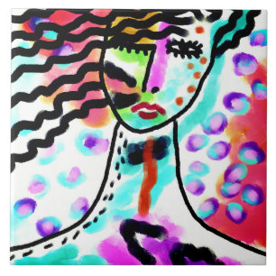 Carreau Peinture numérique Abstraite Hot Mess