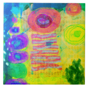 Carreau Peinture numérique Abstraite unique