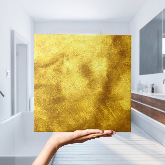 Carreau peinture or (gold tile with modern golden paint effect)