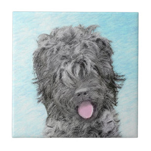 Carreau Peinture russe Terrier noir - Chien original migno