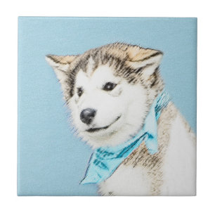 Carreau Peinture Sibérienne Husky Puppy - Art Chien origi