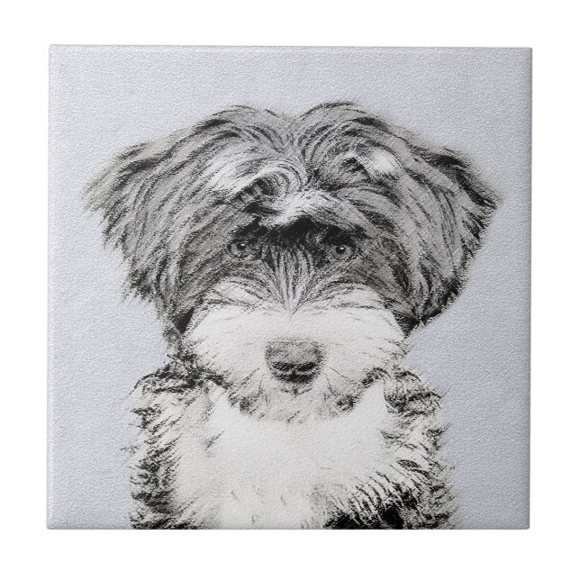 Carreau Peinture Tibétaine Terrier - Cute Original Chien A (Devant)