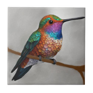 Carreau Peinture vibrante de colibri d'Allen