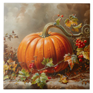 Carreau Peinture vintage orange Citrouille