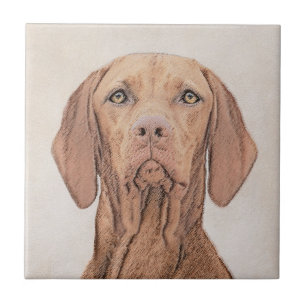 Carreau Peinture Vizsla - Joli art original chien