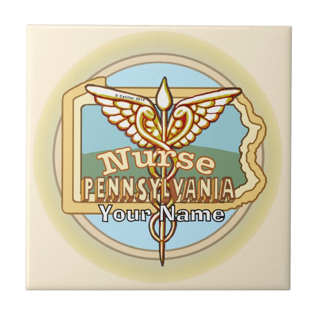 Carreau Pennsylvania Nurse Caduceus Tile (Devant)